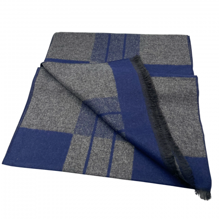 Esarfa barbati Cashmere CLAUDE, Bleumarin/ Gri [2]