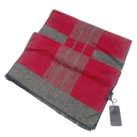 Esarfa barbati Cashmere CLAUDE, Rosu Gri [1]