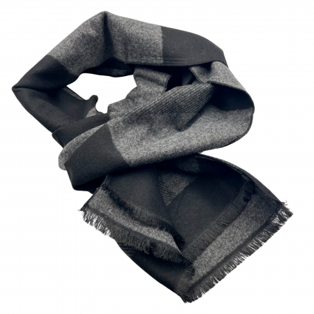 Esarfe & Fulare Barbatesti - Esarfa barbati Cashmere CLAUDE, Negru Gri