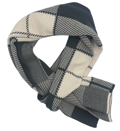 Fulare & Esarfe Casmir & Manusi Barbati - Esarfa barbati Cashmere DARIO, Gri antracit/ Crem, 30x190cm