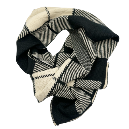 Fulare & Esarfe Casmir & Manusi Barbati - Esarfa barbati Cashmere DARIO, Negru/ Crem, 30x190cm