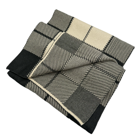 Esarfa barbati Cashmere DARIO, Negru/ Crem, 30x190cm [2]