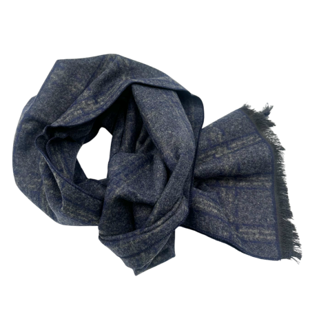 Esarfe & Fulare Barbatesti - Esarfa barbati Cashmere BRADLEY, Bleumarin/ Gri, 30x180cm