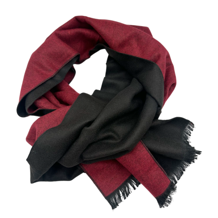Esarfe & Fulare Barbatesti - Esarfa barbati Cashmere NATHAN, Cu 2 fete, Bordo/ Negru