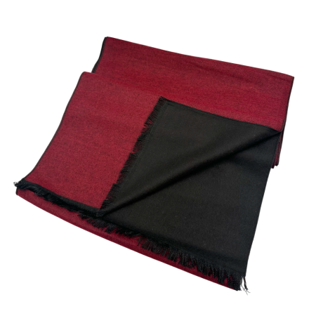 Esarfa barbati Cashmere NATHAN, Cu 2 fete, Bordo/ Negru [1]