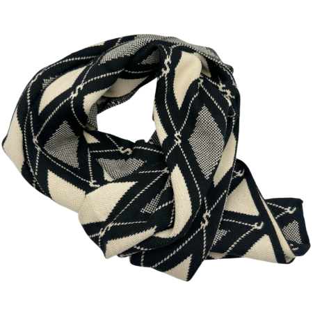 Fulare & Esarfe Casmir & Manusi Barbati - Esarfa barbati Cashmere ENZO, Negru/ Crem, 30x190cm