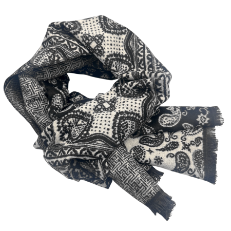 Esarfa barbati Casmir MONTCLAIR reversibila crem cu negru [2]