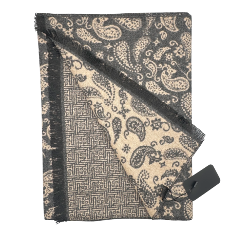Esarfa barbati Cashmere MONTCLAIR reversibila gri cu bej [1]