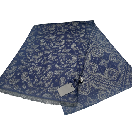 Esarfa barbati Casmir MONTCLAIR reversibila gri cu bleumarin [2]