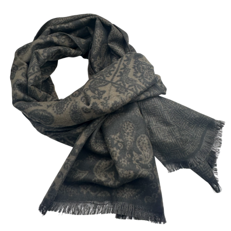 Esarfa barbati Casmir MONTCLAIR reversibila kaki cu negru [1]