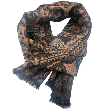MODA & ACCESORII - Esarfa barbati Casmir MONTCLAIR reversibila maro cu negru