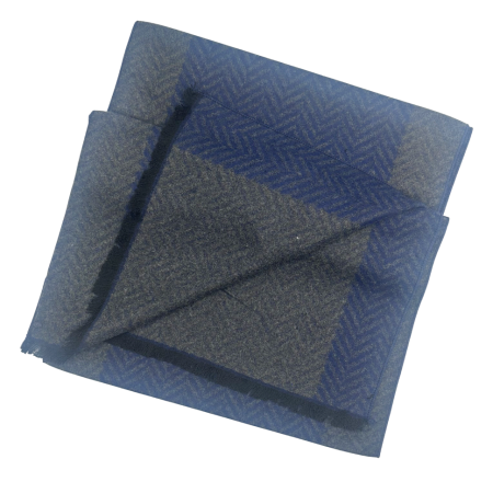 Esarfa barbati Cashmere TWEED - Bleumarin/ Gri [2]