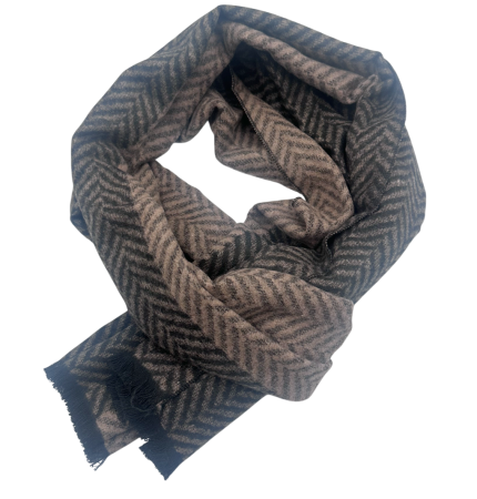 Fulare & Esarfe Casmir & Manusi Barbati - Fular bărbătesc elegant, bej-negru cu model discret – stil clasic