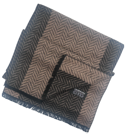 Fular bărbătesc elegant, bej-negru cu model discret – stil clasic [1]