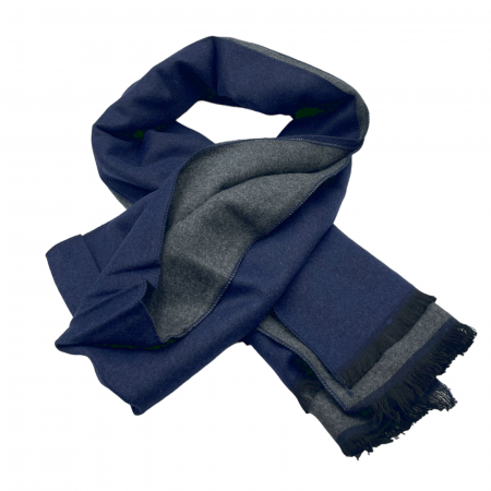 Esarfa barbati Cashmere DOUGLAS, Bleumarin/ Gri [2]