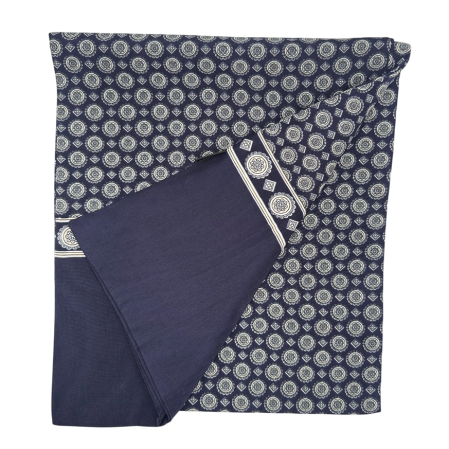 Esarfa barbati MILANO 28x130 cm - Bleumarin cu model geometric alb [1]