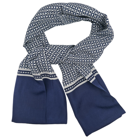 MODA & ACCESORII - Esarfa barbati MONACO, Bleumarin cu model geometric