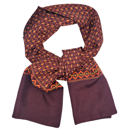 MODA & ACCESORII - Esarfa barbati MONACO - Burgundy cu motive geometrice