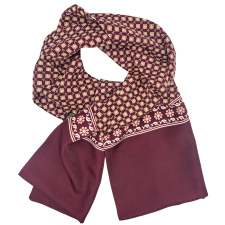 MODA & ACCESORII - Esarfa barbati MONACO, Burgundy cu motive ornamentale
