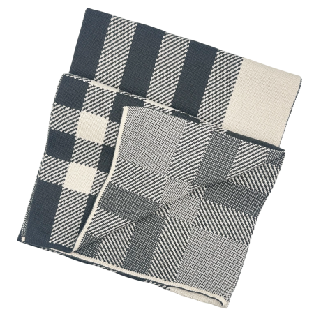 Esarfa barbati WINDSOR in carouri - Crem/ Gri - 30x190 cm [1]