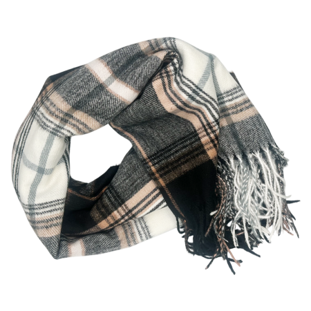 Esarfa Cashmere AUDREY, Negru/ Roz, 70x190cm [1]
