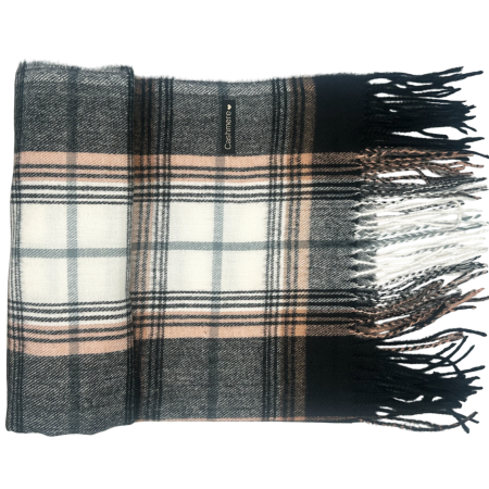 Esarfe Casmir & Vascoza & Manusi - Esarfa Cashmere AUDREY, Negru/ Roz, 70x190cm