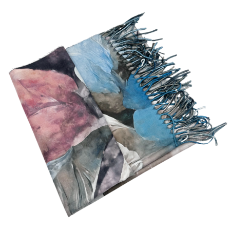 Esarfa Cashmere CAROLINE, Albastru/ Gri, 70x180cm [1]