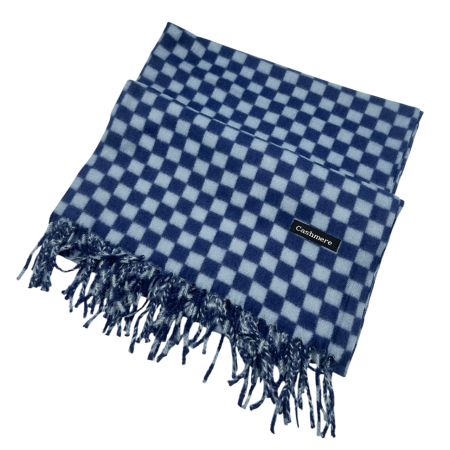 Esarfa Cashmere CHESS, Albastru, 70x180cm [1]