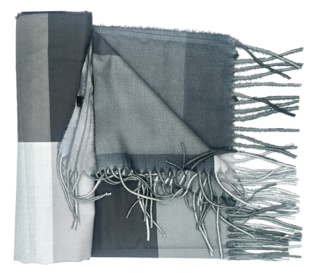 Esarfa cu franjuri Cashmere CLAIRE, Gri, 70x180cm [1]