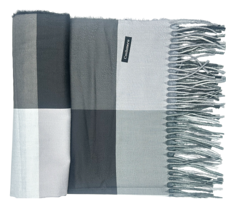 Esarfe Casmir & Vascoza & Manusi - Esarfa cu franjuri Cashmere CLAIRE, Gri, 70x180cm
