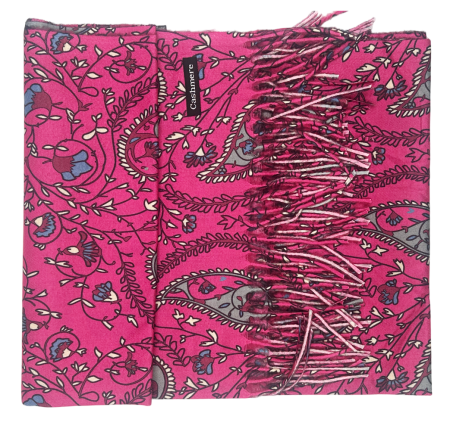 Esarfe Casmir & Vascoza & Manusi - Esarfa cu 2 fete Cashmere DELILAH, Fuchsia