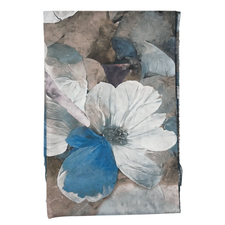 Esarfa Dama 70x180 cm cu Imprimeu Artistic Flori albastre [1]