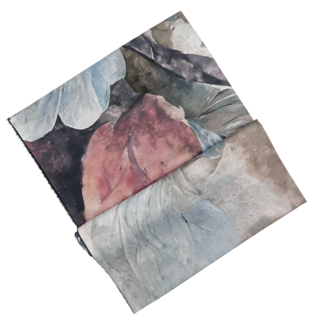 Esarfa Dama 70x180 cm cu Imprimeu Artistic Flori albastre [4]