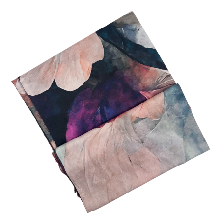 Esarfa Dama 70x180 cm cu Imprimeu Artistic Flori Coral Roz [5]