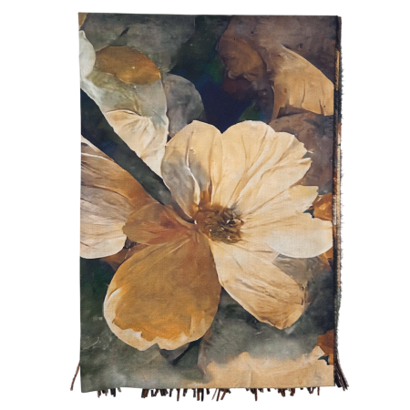 Esarfa Dama 70x180 cm cu Imprimeu Floral Maro [3]