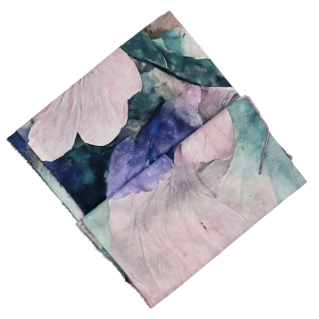Esarfa Dama 70x180 cm cu Imprimeu Artistic Flori Roz Pastel [4]
