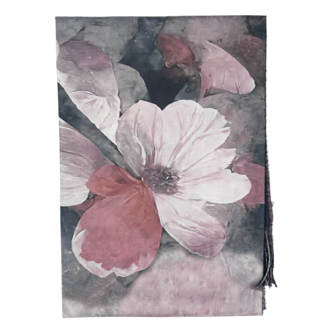 ACCESORII FEMEI - Esarfa Dama 70x180 cm cu Imprimeu Artistic Flori Roz