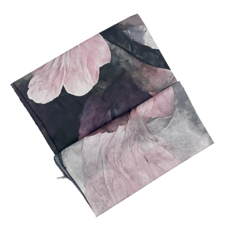 Esarfa Dama 70x180 cm cu Imprimeu Artistic Flori Roz [5]