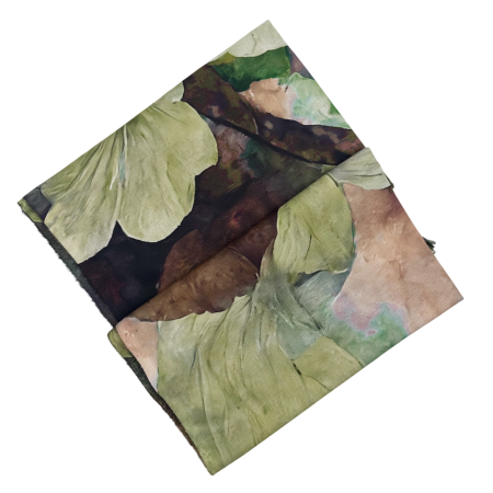 Esarfa Dama 70x180 cm cu Imprimeu Artistic Flori Verde [5]