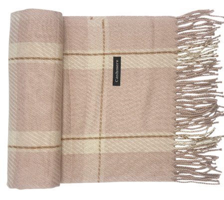Esarfe Casmir & Vascoza & Manusi - Esarfa Cashmere LICIA, Roz prafuit, 60x185cm