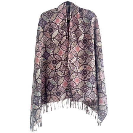 Saluri & Fulare - Esarfa Cashmere MOSAIC - cu fir stralucitor - Mov Multicolor
