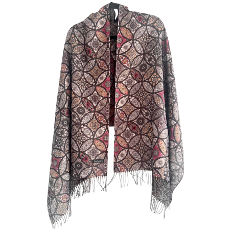 Saluri & Fulare - Esarfa Cashmere MOSAIC - cu fir stralucitor - Negru Multicolor