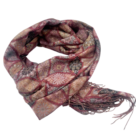 Esarfa Cashmere MOSAIC - cu fir stralucitor - Roz Multicolor [1]