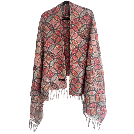 Saluri & Fulare - Esarfa Cashmere MOSAIC - cu fir stralucitor - Verde petrol