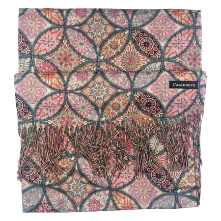 ACCESORII FEMEI - Esarfa Cashmere MOSAIC - cu fir stralucitor - Verde petrol