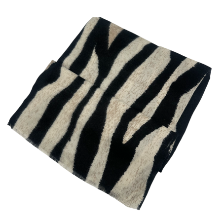 Esarfa cu imprimeu ZEBRA, Bej Negru, 90x90cm [1]