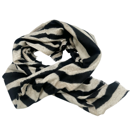 Esarfe Casmir & Vascoza & Manusi - Esarfa cu imprimeu ZEBRA, Bej Negru, 90x90cm