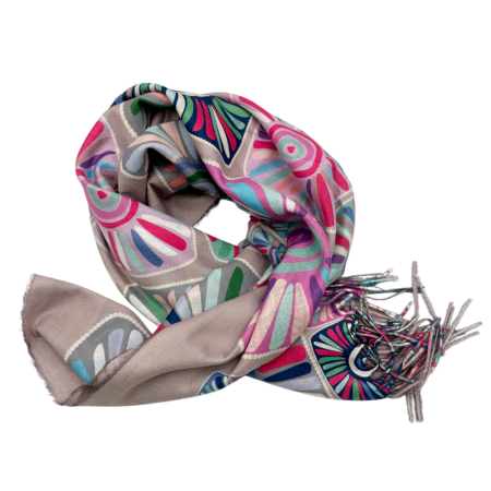 Esarfa Cashmere MYSTIC, Roz cenusiu, 70x180cm [3]