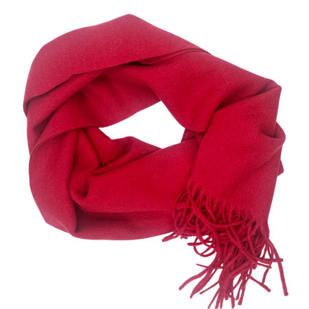 Esarfe & Fulare Barbatesti - Esarfa ingusta cu franjuri Cashmere ROYAL, Rosu, 35x180cm