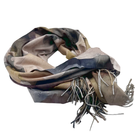ACCESORII FEMEI - Esarfa Dama 70x180 cm cu Imprimeu Floral Maro